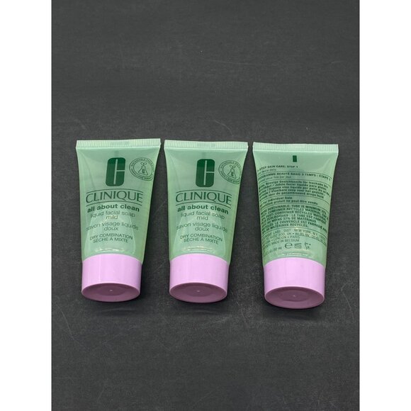 3 Clinique All About Clean Liquid Facial Soap Mild Mini 1 oz - Picture 4 of 8